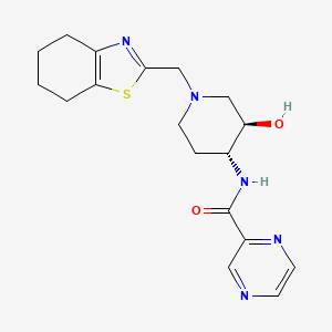 molecular formula C18H23N5O2S B5574376 N-[(3R*,4R*)-3-hydroxy-1-(4,5,6,7-tetrahydro-1,3-benzothiazol-2-ylmethyl)piperidin-4-yl]pyrazine-2-carboxamide 