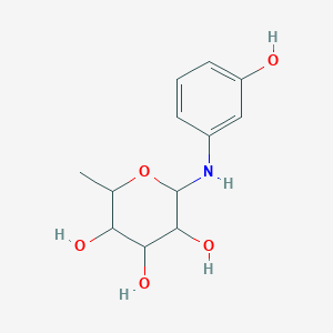 molecular formula C12H17NO5 B5574378 6-deoxy-N-(3-hydroxyphenyl)hexopyranosylamine 