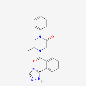 5-methyl-1-(4-methylphenyl)-4-[2-(1H-1,2,4-triazol-3-yl)benzoyl]-2-piperazinone