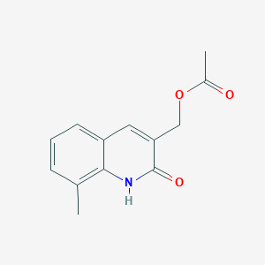 molecular formula C13H13NO3 B5574411 (2-hydroxy-8-methyl-3-quinolinyl)methyl acetate 