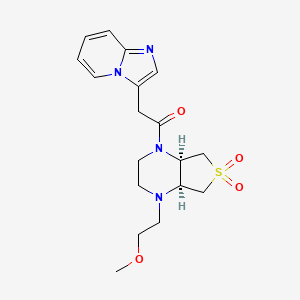 1-[(4aR,7aS)-1-(2-methoxyethyl)-6,6-dioxo-2,3,4a,5,7,7a-hexahydrothieno[3,4-b]pyrazin-4-yl]-2-imidazo[1,2-a]pyridin-3-ylethanone