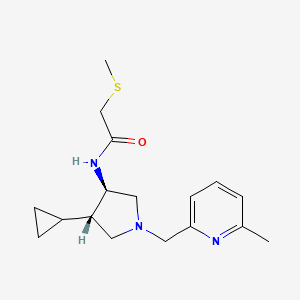 molecular formula C17H25N3OS B5574459 N-{rel-(3R,4S)-4-cyclopropyl-1-[(6-methyl-2-pyridinyl)methyl]-3-pyrrolidinyl}-2-(methylthio)acetamide hydrochloride 