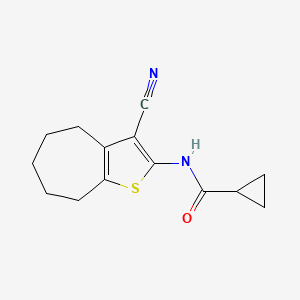 N-{3-CYANO-4H5H6H7H8H-CYCLOHEPTA[B]THIOPHEN-2-YL}CYCLOPROPANECARBOXAMIDE