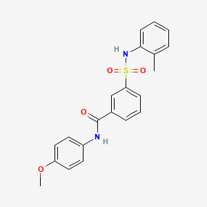 molecular formula C21H20N2O4S B5574498 N-(4-methoxyphenyl)-3-{[(2-methylphenyl)amino]sulfonyl}benzamide 