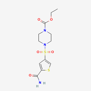 ethyl 4-{[5-(aminocarbonyl)-3-thienyl]sulfonyl}-1-piperazinecarboxylate