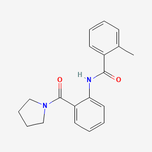 molecular formula C19H20N2O2 B5574506 2-methyl-N-[2-(1-pyrrolidinylcarbonyl)phenyl]benzamide 