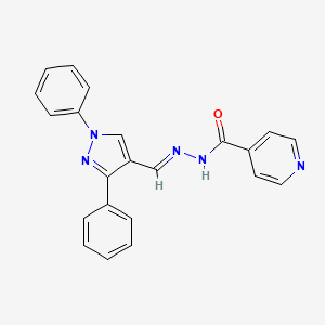 molecular formula C22H17N5O B5574521 N'-[(1,3-diphenyl-1H-pyrazol-4-yl)methylene]isonicotinohydrazide 