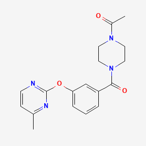 molecular formula C18H20N4O3 B5574547 2-{3-[(4-acetyl-1-piperazinyl)carbonyl]phenoxy}-4-methylpyrimidine 