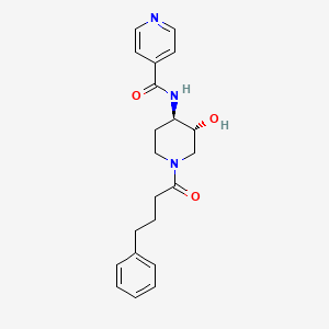 N-[(3R*,4R*)-3-hydroxy-1-(4-phenylbutanoyl)piperidin-4-yl]isonicotinamide