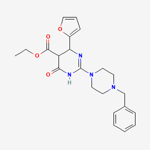 ethyl 2-(4-benzylpiperazin-1-yl)-6-(2-furyl)-4-oxo-1,4,5,6-tetrahydropyrimidine-5-carboxylate