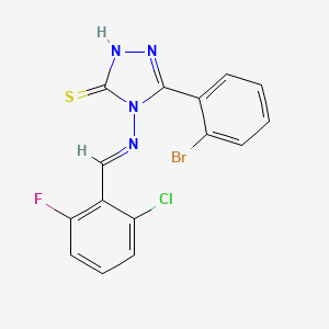 5-(2-bromophenyl)-4-[(2-chloro-6-fluorobenzylidene)amino]-4H-1,2,4-triazole-3-thiol