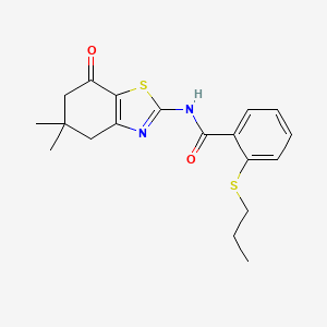 N-(5,5-dimethyl-7-oxo-4,5,6,7-tetrahydro-1,3-benzothiazol-2-yl)-2-(propylthio)benzamide