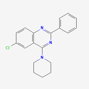 molecular formula C19H18ClN3 B5574619 6-chloro-2-phenyl-4-(1-piperidinyl)quinazoline 