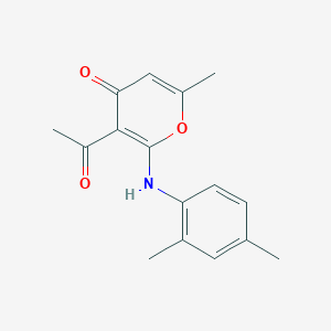 3-acetyl-2-[(2,4-dimethylphenyl)amino]-6-methyl-4H-pyran-4-one