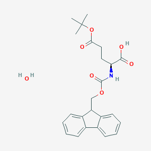 molecular formula C24H29NO7 B557465 (S)-2-((((9H-芴-9-基)甲氧基)羰基)氨基)-5-(叔丁氧基)-5-氧代戊酸水合物 CAS No. 204251-24-1