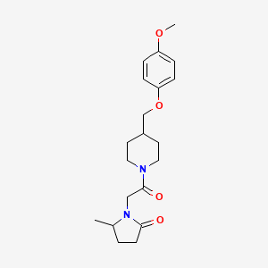 molecular formula C20H28N2O4 B5574687 1-(2-{4-[(4-methoxyphenoxy)methyl]piperidin-1-yl}-2-oxoethyl)-5-methylpyrrolidin-2-one 