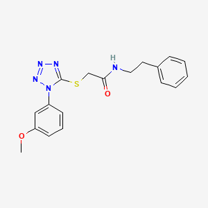 molecular formula C18H19N5O2S B5574691 2-{[1-(3-methoxyphenyl)-1H-tetrazol-5-yl]thio}-N-(2-phenylethyl)acetamide 