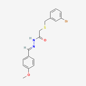 molecular formula C17H17BrN2O2S B5574700 2-[(3-bromobenzyl)thio]-N'-(4-methoxybenzylidene)acetohydrazide 