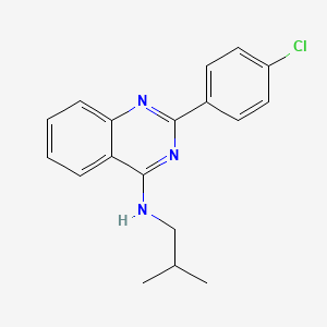 molecular formula C18H18ClN3 B5574734 2-(4-chlorophenyl)-N-isobutyl-4-quinazolinamine 