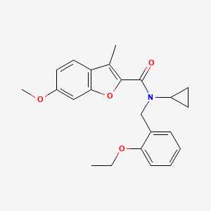 molecular formula C23H25NO4 B5574737 N-环丙基-N-(2-乙氧基苄基)-6-甲氧基-3-甲基-1-苯并呋喃-2-甲酰胺 