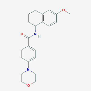 molecular formula C22H26N2O3 B5574750 N-(6-methoxy-1,2,3,4-tetrahydro-1-naphthalenyl)-4-(4-morpholinyl)benzamide 