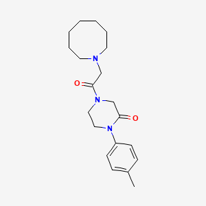 molecular formula C20H29N3O2 B5574801 4-(1-azocanylacetyl)-1-(4-methylphenyl)-2-piperazinone 