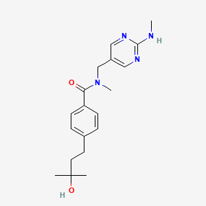 molecular formula C19H26N4O2 B5574877 4-(3-hydroxy-3-methylbutyl)-N-methyl-N-{[2-(methylamino)-5-pyrimidinyl]methyl}benzamide 