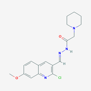 N'-[(2-chloro-7-methoxy-3-quinolinyl)methylene]-2-(1-piperidinyl)acetohydrazide