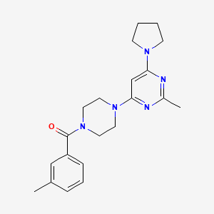 2-methyl-4-[4-(3-methylbenzoyl)-1-piperazinyl]-6-(1-pyrrolidinyl)pyrimidine