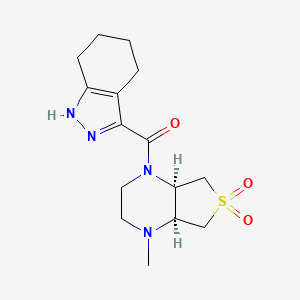 molecular formula C15H22N4O3S B5574936 (4aR*,7aS*)-1-methyl-4-(4,5,6,7-tetrahydro-1H-indazol-3-ylcarbonyl)octahydrothieno[3,4-b]pyrazine 6,6-dioxide 