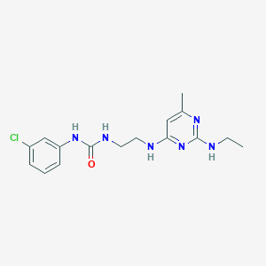 molecular formula C16H21ClN6O B5574956 N-(3-chlorophenyl)-N'-(2-{[2-(ethylamino)-6-methyl-4-pyrimidinyl]amino}ethyl)urea 