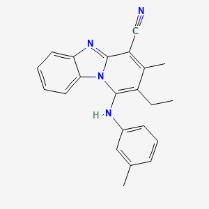 molecular formula C22H20N4 B5574966 2-乙基-3-甲基-1-[(3-甲基苯基)氨基]吡啶并[1,2-a]苯并咪唑-4-腈 