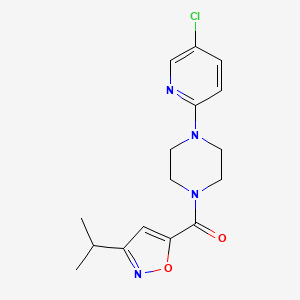 molecular formula C16H19ClN4O2 B5574978 1-(5-chloro-2-pyridinyl)-4-[(3-isopropyl-5-isoxazolyl)carbonyl]piperazine 