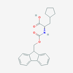molecular formula C23H25NO4 B557504 (S)-2-((((9H-芴-9-基)甲氧基)羰基)氨基)-3-环戊基丙酸 CAS No. 371770-32-0