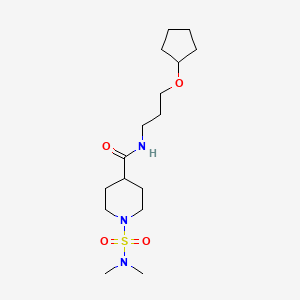 molecular formula C16H31N3O4S B5575060 N-[3-(cyclopentyloxy)propyl]-1-[(dimethylamino)sulfonyl]-4-piperidinecarboxamide 