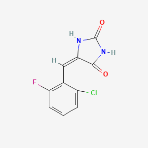 molecular formula C10H6ClFN2O2 B5575069 5-(2-氯-6-氟苄叉亚甲基)-2,4-咪唑烷二酮 