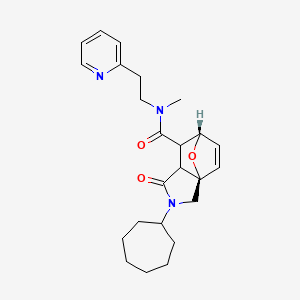 (3aR*,6S*)-2-cycloheptyl-N-methyl-1-oxo-N-(2-pyridin-2-ylethyl)-1,2,3,6,7,7a-hexahydro-3a,6-epoxyisoindole-7-carboxamide