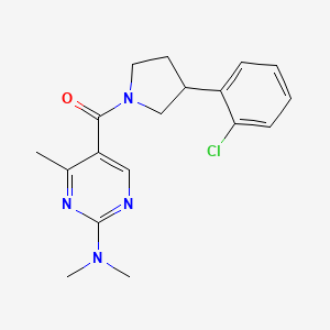 molecular formula C18H21ClN4O B5575085 5-{[3-(2-chlorophenyl)-1-pyrrolidinyl]carbonyl}-N,N,4-trimethyl-2-pyrimidinamine 