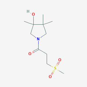 3,4,4-trimethyl-1-[3-(methylsulfonyl)propanoyl]pyrrolidin-3-ol