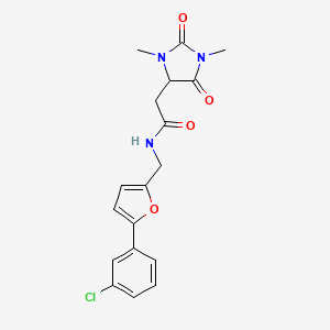 N-{[5-(3-chlorophenyl)-2-furyl]methyl}-2-(1,3-dimethyl-2,5-dioxo-4-imidazolidinyl)acetamide