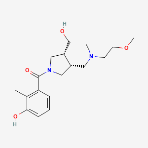 molecular formula C18H28N2O4 B5575109 3-[((3R*,4R*)-3-(hydroxymethyl)-4-{[(2-methoxyethyl)(methyl)amino]methyl}pyrrolidin-1-yl)carbonyl]-2-methylphenol 