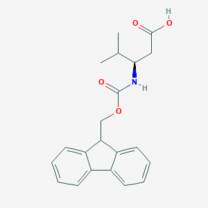 molecular formula C21H23NO4 B557512 (R)-3-((((9H-荧烯-9-基)甲氧羰基)氨基)-4-甲基戊酸 CAS No. 172695-33-9