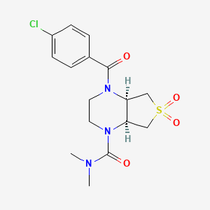 (4aS,7aR)-1-(4-chlorobenzoyl)-N,N-dimethyl-6,6-dioxo-2,3,4a,5,7,7a-hexahydrothieno[3,4-b]pyrazine-4-carboxamide