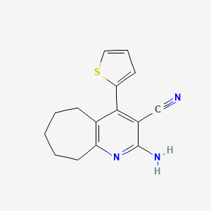 2-AMINO-4-(THIOPHEN-2-YL)-5H,6H,7H,8H,9H-CYCLOHEPTA[B]PYRIDINE-3-CARBONITRILE