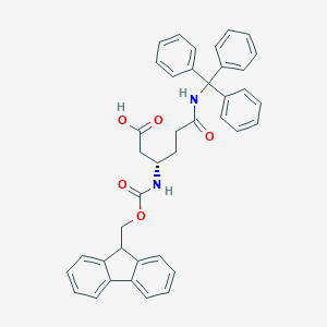 molecular formula C40H36N2O5 B557521 (S)-3-((((9H-芴-9-基)甲氧羰基)氨基)-6-氧代-6-(三苯甲基氨基)己酸 CAS No. 401915-55-7