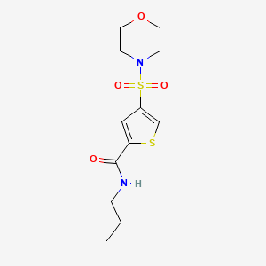 molecular formula C12H18N2O4S2 B5575214 4-(4-morpholinylsulfonyl)-N-propyl-2-thiophenecarboxamide 