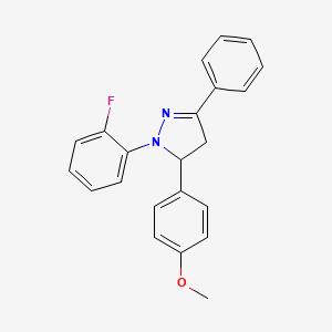 molecular formula C22H19FN2O B5575228 1-(2-fluorophenyl)-5-(4-methoxyphenyl)-3-phenyl-4,5-dihydro-1H-pyrazole 