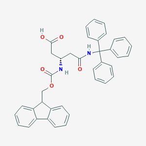 molecular formula C39H34N2O5 B557523 (3S)-3-(9H-Fluoren-9-ylmethoxycarbonylamino)-5-oxo-5-[tri(phenyl)methylamino]pentanoic acid CAS No. 283160-20-3