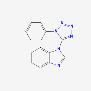 molecular formula C14H10N6 B5575253 1-(1-phenyl-1H-tetrazol-5-yl)-1H-benzimidazole 