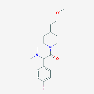 molecular formula C18H27FN2O2 B5575276 1-(4-fluorophenyl)-2-[4-(2-methoxyethyl)-1-piperidinyl]-N,N-dimethyl-2-oxoethanamine 